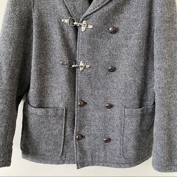 Asos-Wool Blend Basket Weave and Clasp Front Short Coat (Medium) - Picture 7 of 10